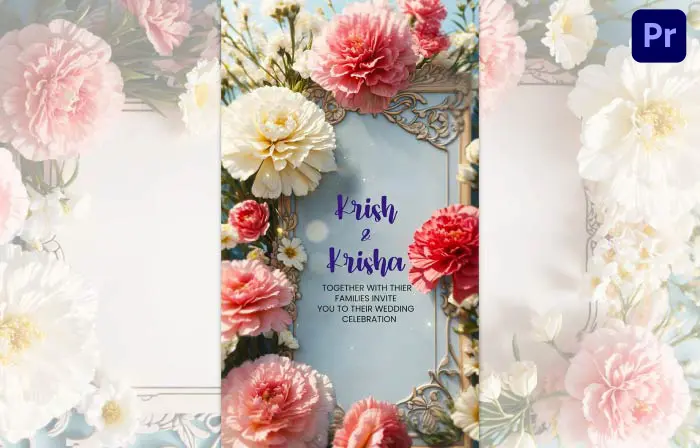 Royal 3D Floral Wedding Invitation Instagram Story